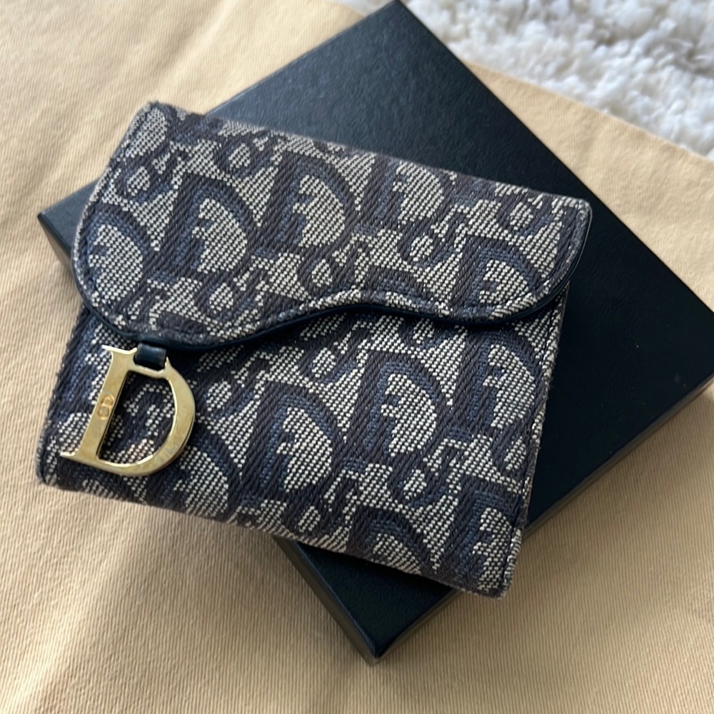 🔥DIOR saddle denim compact wallet vintage - Picture 1 of 12